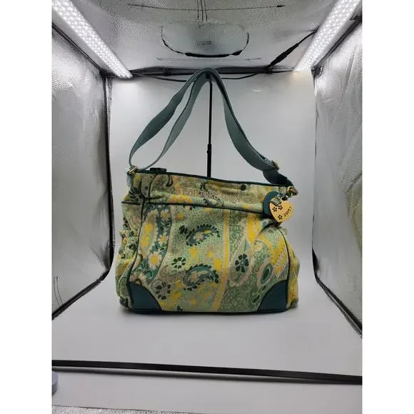 Juicy Couture Green Yellow Paisley Couture Baby Shoulder Bag Vintage Y2K - Picture 12 of 16